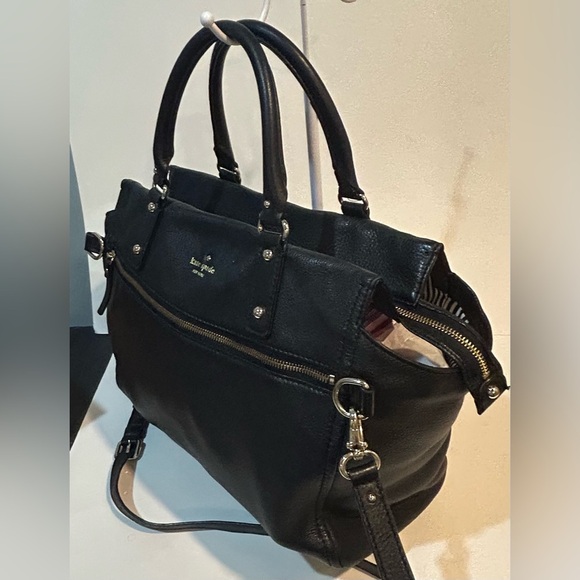Kate Spade Black Leather Tote Shoulder bag crossbody - Picture 7 of 11